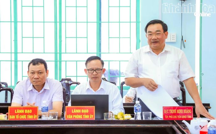 Đồng chí Trịnh Minh Hoàng phát biểu tại buổi làm việc.