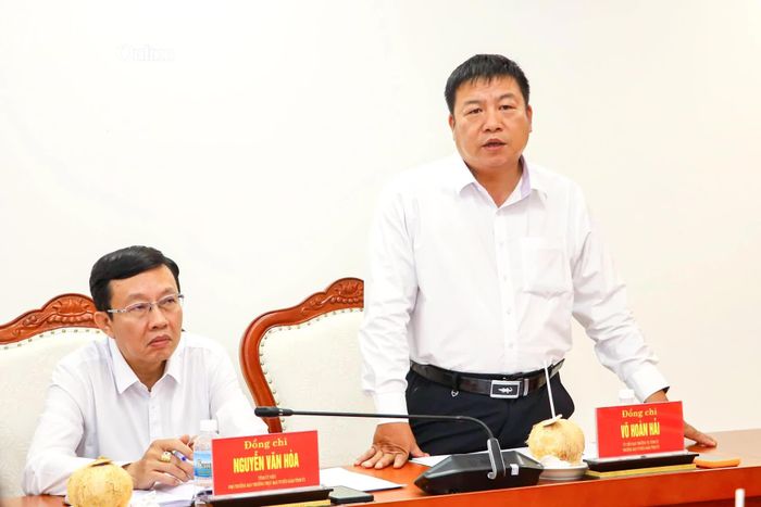 Đồng chí Võ Hoàn Hải phát biểu tại buổi làm việc.