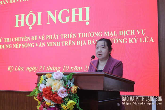 Lãnh đạo UBND phường Kỳ Lừa phát biểu tại hội nghị