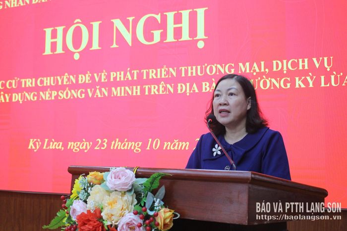 Lãnh đạo HĐND phường Kỳ Lừa phát biểu tại hội nghị