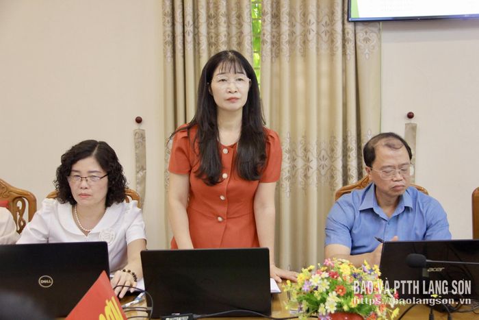 Lãnh đạo Phòng Dân số phát biểu tại hội nghị