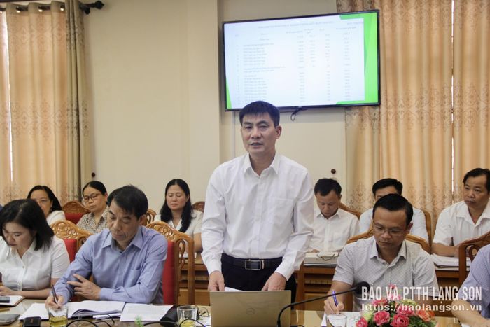 Giám đốc Bệnh viện Đa khoa tỉnh phát biểu tại hội nghị