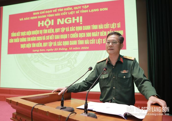 Lãnh đạo Quân khu 1 phát biểu tại hội nghị