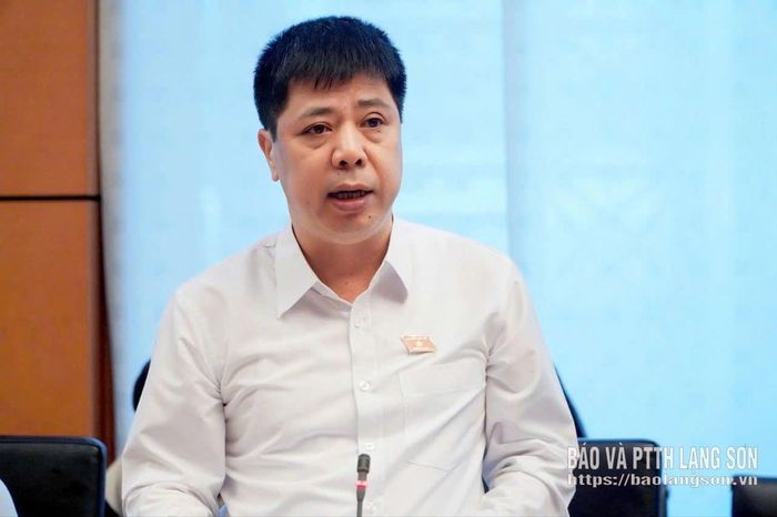 Đại biểu Phùng Đức Chính, Đoàn đại biểu Quốc hội tỉnh phát biểu thảo luận tại tổ