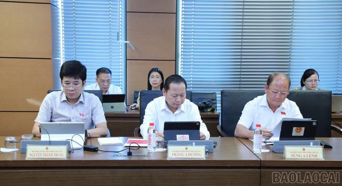  Đại biểu Quốc hội tỉnh Lào Cai tại phiên thảo luận tổ chiều 23/10. 