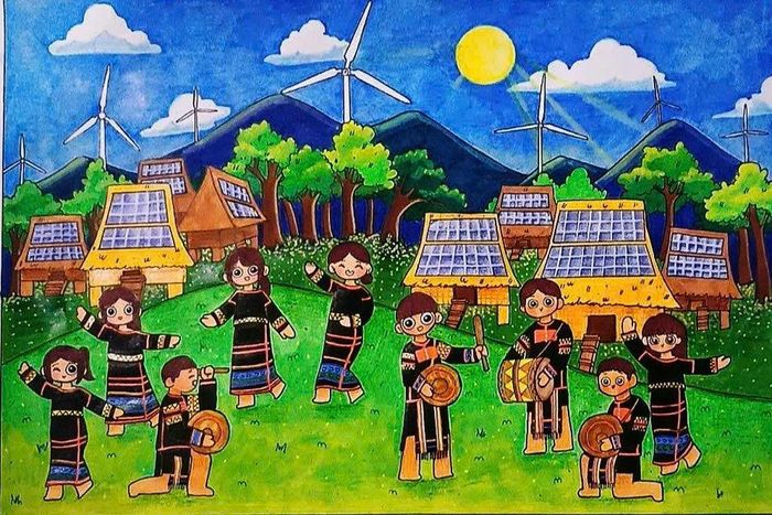 Những bức tranh của Hà Minh thể hiện sự đa dạng trong văn hóa Lâm Đồng