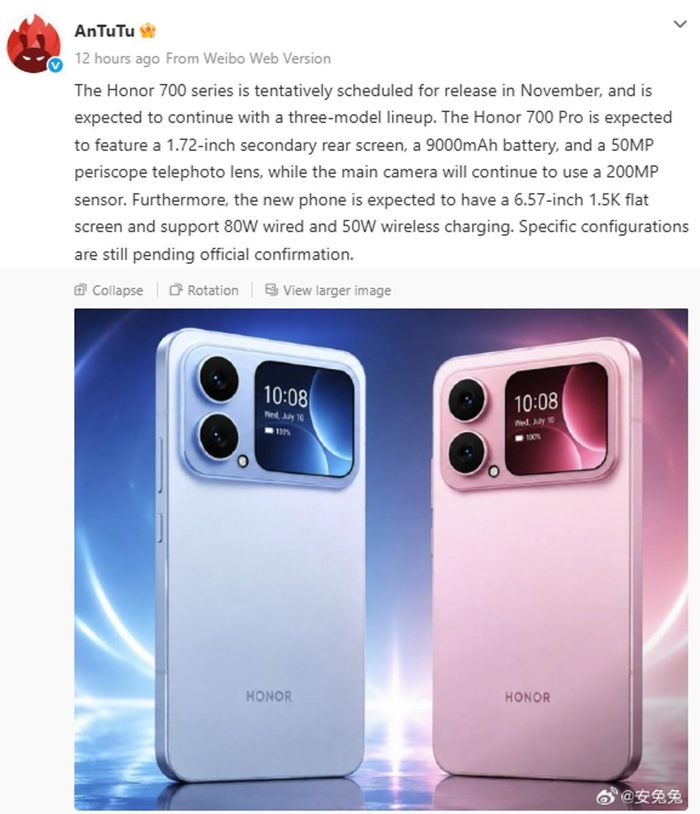 Hệ thống camera và pin dung lượng lớn của HONOR 700 Pro