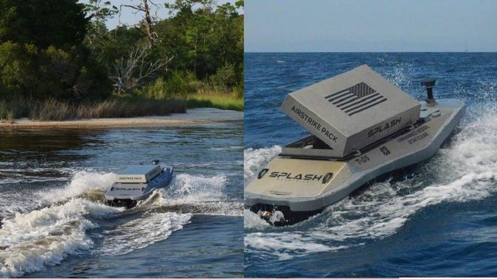 Tàu không người lái Typhoon được trang bị mô-đun Airstrike Pack, cho phép triển khai UAV tấn công từ mặt biển. Ảnh: Splash Industries.