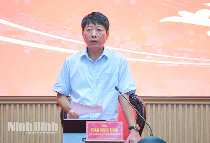 Đồng chí Trần Song Tùng, Uỷ viên Ban Thường vụ Tỉnh ủy, Phó Chủ tịch Thường trực UBND tỉnh phát biểu tại hội nghị.