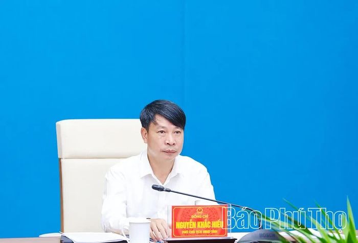 Đồng chí Phó Chủ tịch UBND tỉnh Nguyễn Khắc Hiếu chủ trì tại điểm cầu tỉnh Phú Thọ.
