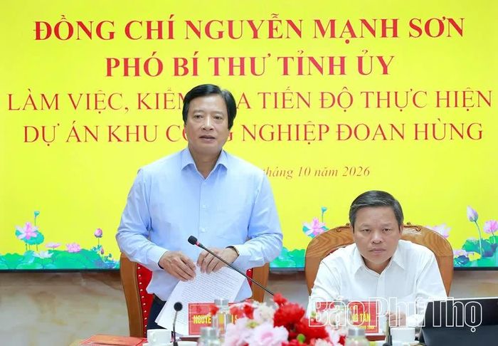 Đồng chí Phó Bí thư Tỉnh ủy Nguyễn Mạnh Sơn phát biểu chỉ đạo tại buổi làm việc.