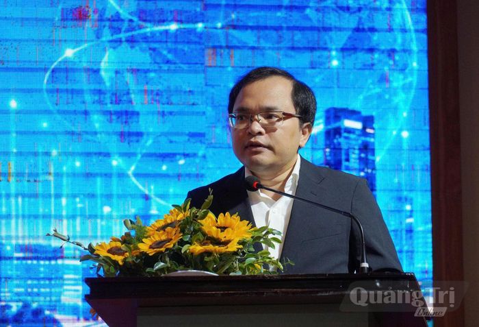 Đồng chí Trần Anh Tú, Phó Cục trưởng Cục Công nghiệp công nghệ thông tin phát biểu khai mạc hội thảo - Ảnh: N.L