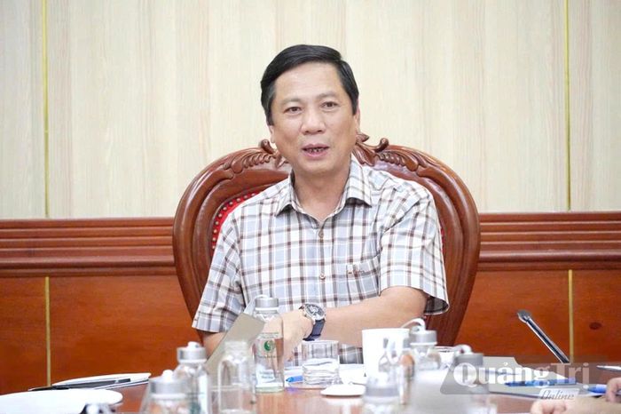 Đồng chí Hoàng Nam, Phó Chủ tịch Thường trực UBND tỉnh phát biểu kết luận tại buổi làm việc - Ảnh: H.L