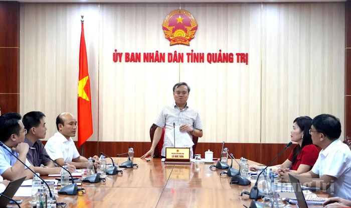 Đồng chí Lê Đức Tiến, Phó Chủ tịch UBND tỉnh kết luận tại buổi làm việc - Ảnh: H.Tr