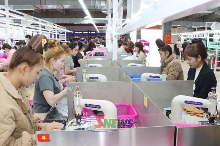 Sản xuất da giày tại Chi nhánh Công ty TNHH Đầu tư và Phát triển Goodfaith Việt Nam.