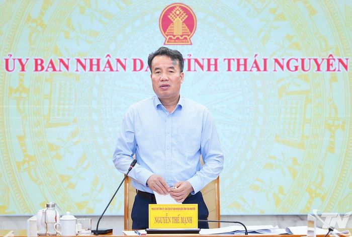 Đồng chí Nguyễn Thế Mạnh, Phó Bí thư Tỉnh ủy, Chủ tịch UBND tỉnh, kết luận Hội nghị.