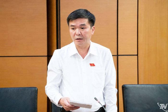 Đại biểu Hà Sỹ Huân, Phó Trưởng đoàn chuyên trách Đoàn ĐBQH tỉnh Thái Nguyên, thảo luận tại Tổ.