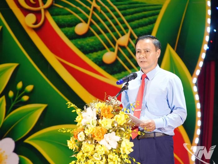 Đồng chí Vũ Duy Hoàng, Ủy viên Ban Thường vụ Tỉnh ủy, Phó Chủ tịch Thường trực Ủy ban MTTQ Việt Nam tỉnh, Trưởng Ban Tổ chức Liên hoan, phát biểu khai mạc.
