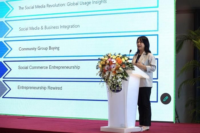 PGS.TS. Anne Yenching Liu, Khoa Quản trị Kinh doanh, Đại học Khoa học và Công nghệ Quốc gia Yunlin, Đài Loan trình bày tại sự kiện.