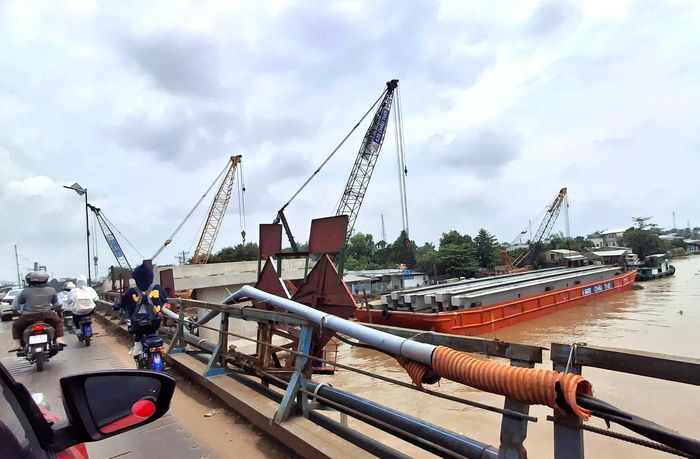 Công trình cầu Ô Môn tiến độ hiện đạt hơn 67%.
