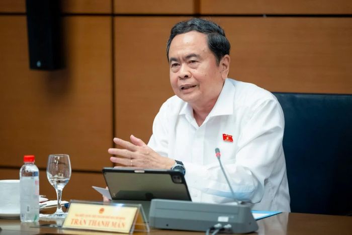 Chủ tịch Quốc hội Trần Thanh Mẫn phát biểu tại tổ. Ảnh: Quochoi.vn