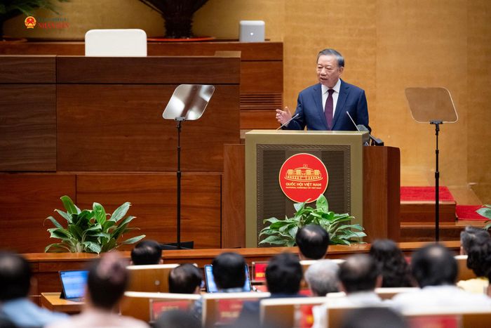 Tổng Bí thư, Chủ tịch nước Tô Lâm phát biểu tại Hội nghị toàn quốc nghiên cứu, quán triệt và triển khai thực hiện Nghị quyết Trung ương 4, khóa XIV. Ảnh: Phạm Thắng