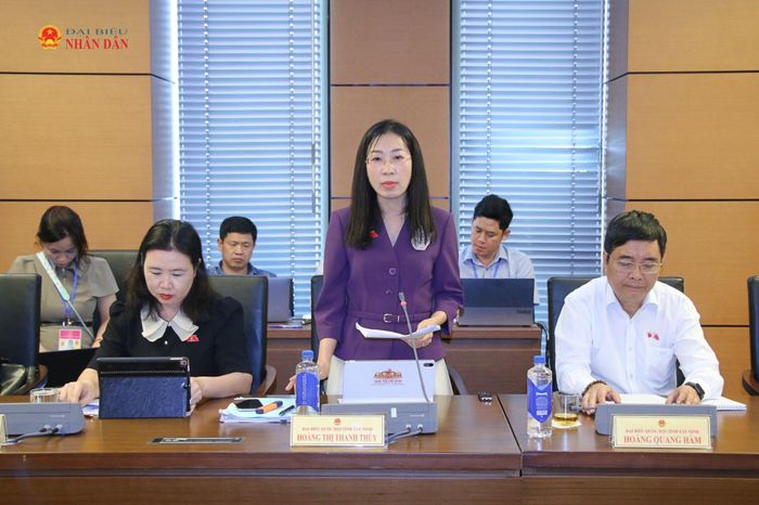 ĐBQH Hoàng Thị Thanh Thúy (Tây Ninh) phát biểu. Ảnh: Đắc Trường