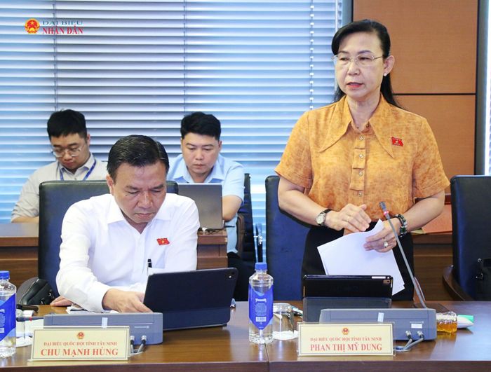 ĐBQH Phan Thị Mỹ Dung (Tây Ninh) phát biểu. Ảnh: Đắc Trường