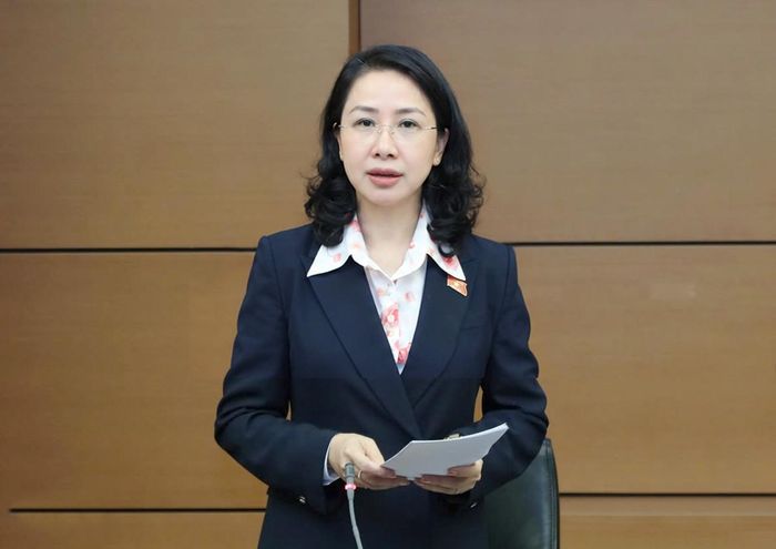 ĐBQH Phan Thị Thùy Linh (Thanh Hóa) phát biểu thảo luận. Ảnh: An Nhiên