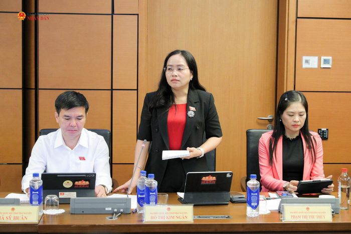ĐBQH Hồ Thị Kim Ngân (Thái Nguyên) phát biểu