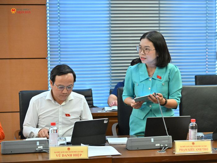 ĐBQH Phạm Kiều Anh Thơ (TP. Cần Thơ) phát biểu. Ảnh: Quang Khánh