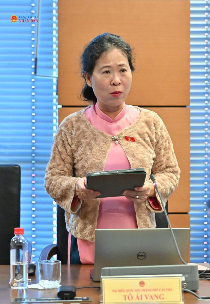 ĐBQH Tô Ái Vang (TP. Cần Thơ) phát biểu. Ảnh: Quang Khánh
