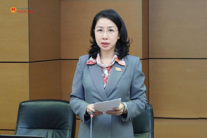 ĐBQH Phan Thị Thùy Linh (Thanh Hóa) phát biểu thảo luận. Ảnh: An Nhiên