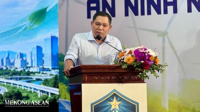 Ông Nguyễn Trung Hiếu, Phó giám đốc Trung tâm An ninh mạng quốc gia phát biểu tại hội thảo "An ninh năng lượng cho chuyển đổi xanh trong kỷ nguyên số". Ảnh: Hà Anh/Mekong ASEAN.