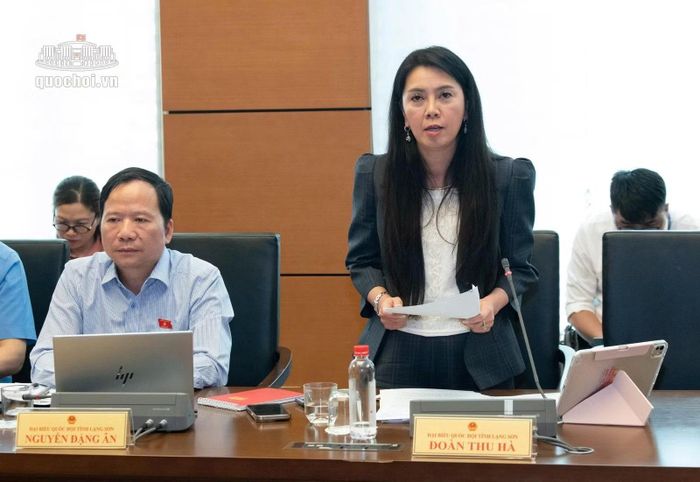 Đại biểu Quốc hội Đoàn Thu Hà phát biểu tại tổ.