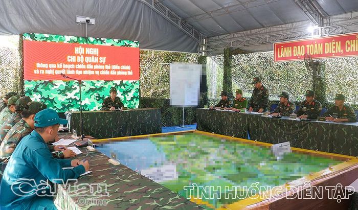 Chi bộ Quân sự xã Tân Thuận thông qua kế hoạch chiến đấu phòng thủ điều chỉnh và ra nghị quyết lãnh đạo thực hiện nhiệm vụ, trong khung diễn tập.