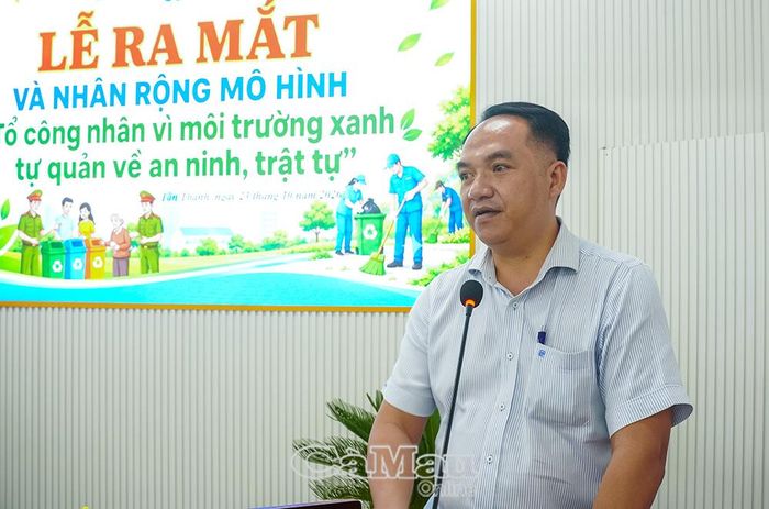 Phó Chủ tịch UBND phường Tân Thành Lâm Bảo Xuyên phát biểu chỉ đạo tại buổi lễ.