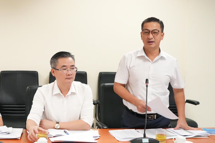 Vụ trưởng Vụ Hợp tác quốc tế Nguyễn Bá Dũng báo cáo tại cuộc họp. Ảnh: M. Thúy