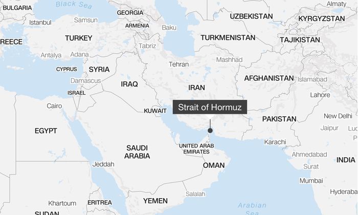 Bản đồ khu vực Vùng Vịnh Ba Tư với eo Hormuz - Ảnh: CNN