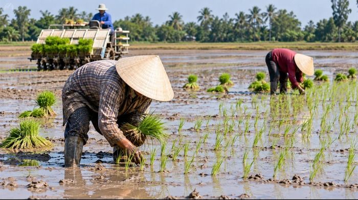  Ruộng lúa sau thu hoạch, người dân cần chủ động điều chỉnh lịch xuống giống phù hợp với tình hình nguồn nước trong mùa khô 2026–2027. Ảnh minh họa. 