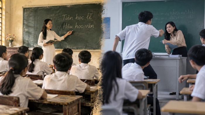Những thế hệ trước không có chuyện trò đánh thầy. (Ảnh minh hoạ: AI)