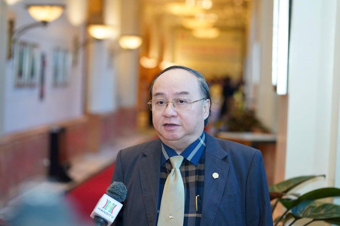 TS. Nguyễn Hồng Sơn, Chủ tịch Hiệp hội Doanh nghiệp thành phố Hà Nội (HBA), Chủ tịch Hiệp hội Phát triển hàng tiêu dùng Việt Nam (VACOD). Ảnh: Khắc Kiên
