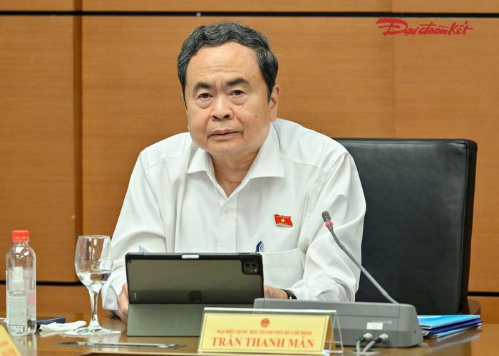 Chủ tịch Quốc hội Trần Thanh Mẫn phát biểu tại Tổ 2 (Ảnh: Quang Vinh)