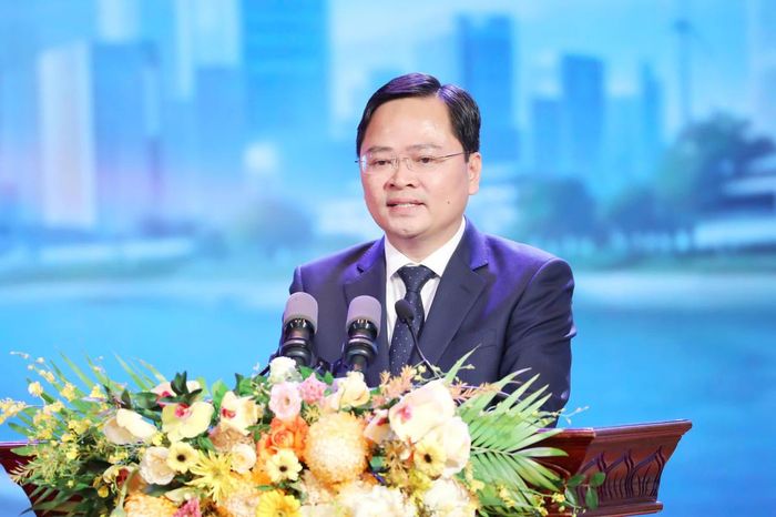Ông Nguyễn Anh Tuấn,Phó Chủ tịch Ủy ban Trung ương MTTQ Việt Nam, Chủ tịch Tổng LĐLĐ Việt Nam phát biểu khai mạc Chương trình tuyên dương Công nhân Việt Nam tiêu biểu toàn quốc năm 2026. Ảnh: Hải Nguyễn