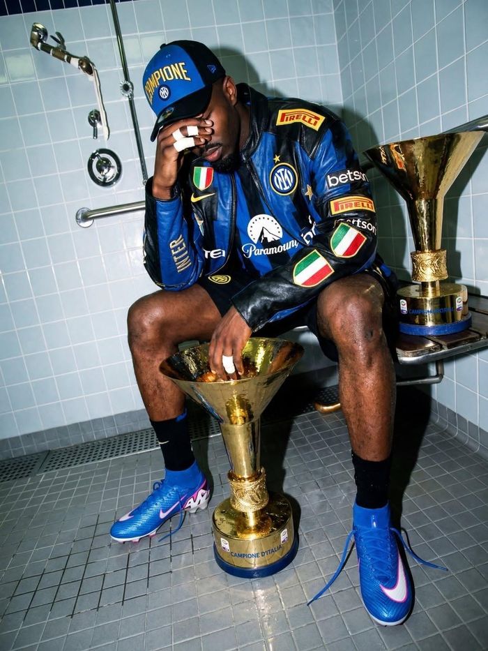  Marcus Thuram từng gây chú ý với chiếc áo khoác da đặt làm riêng. Ảnh: Marcus Thuram 