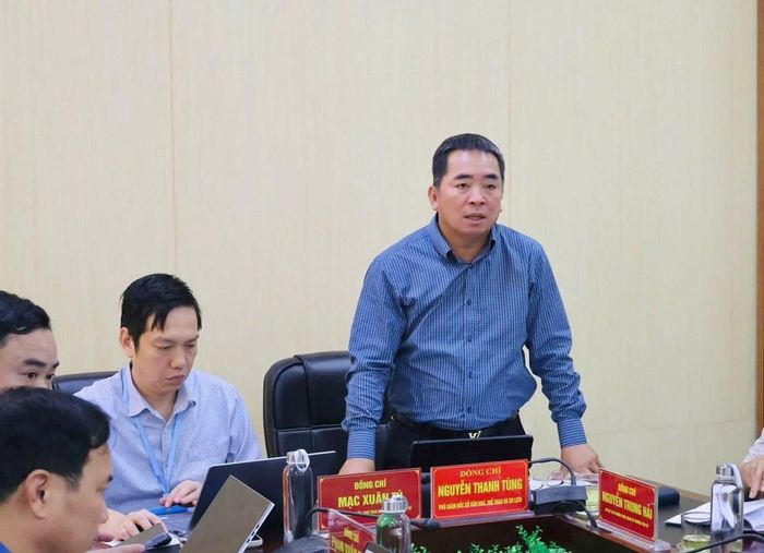 Ông Nguyễn Thanh Tùng, PGĐ Sở VHTTDL thành phố Quảng Ninh phát biểu tại buổi làm việc