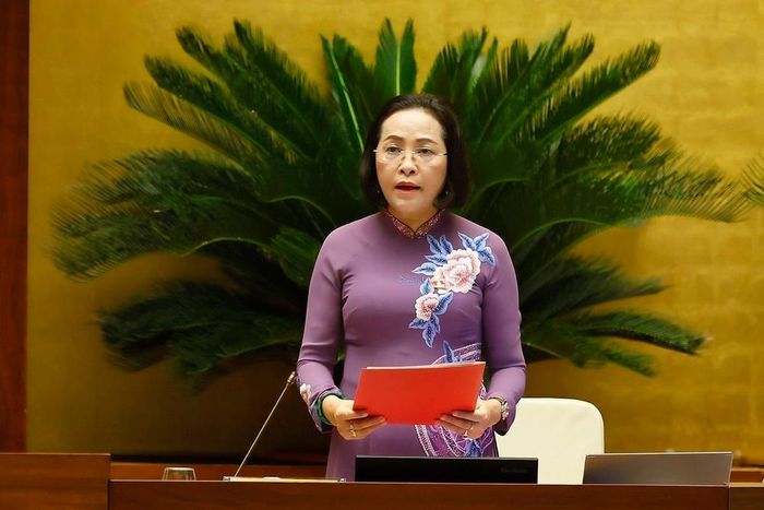 Phó Chủ tịch Quốc hội Nguyễn Thị Thanh phát biểu