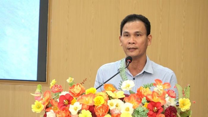 Ông Nguyễn Trường Sa, Chủ tịch Ủy ban nhân dân xã Liên Hương phát biểu. (Ảnh: CTV)