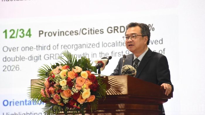 Đồng chí Nguyễn Thanh Nghị, Ủy viên Bộ Chính trị, Bí thư Trung ương Đảng, Trưởng ban Chính sách, Chiến lược Trung ương phát biểu ý kiến khai mạc diễn đàn. (Ảnh: ANH ĐÀO)