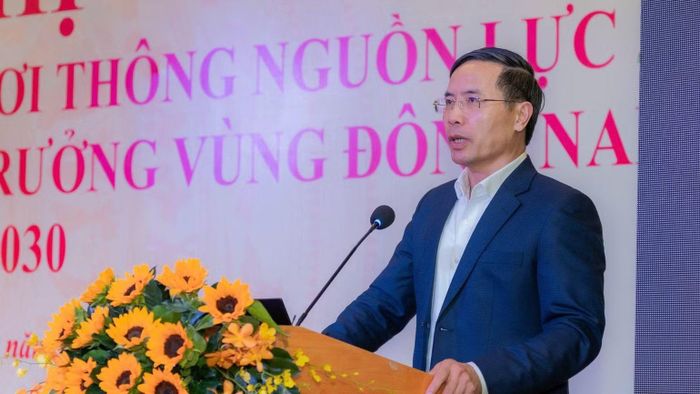 Ủy viên Trung ương Đảng, Thống đốc Ngân hàng Nhà nước Phạm Đức Ấn phát biểu tại hội nghị. (Ảnh: NHNN)